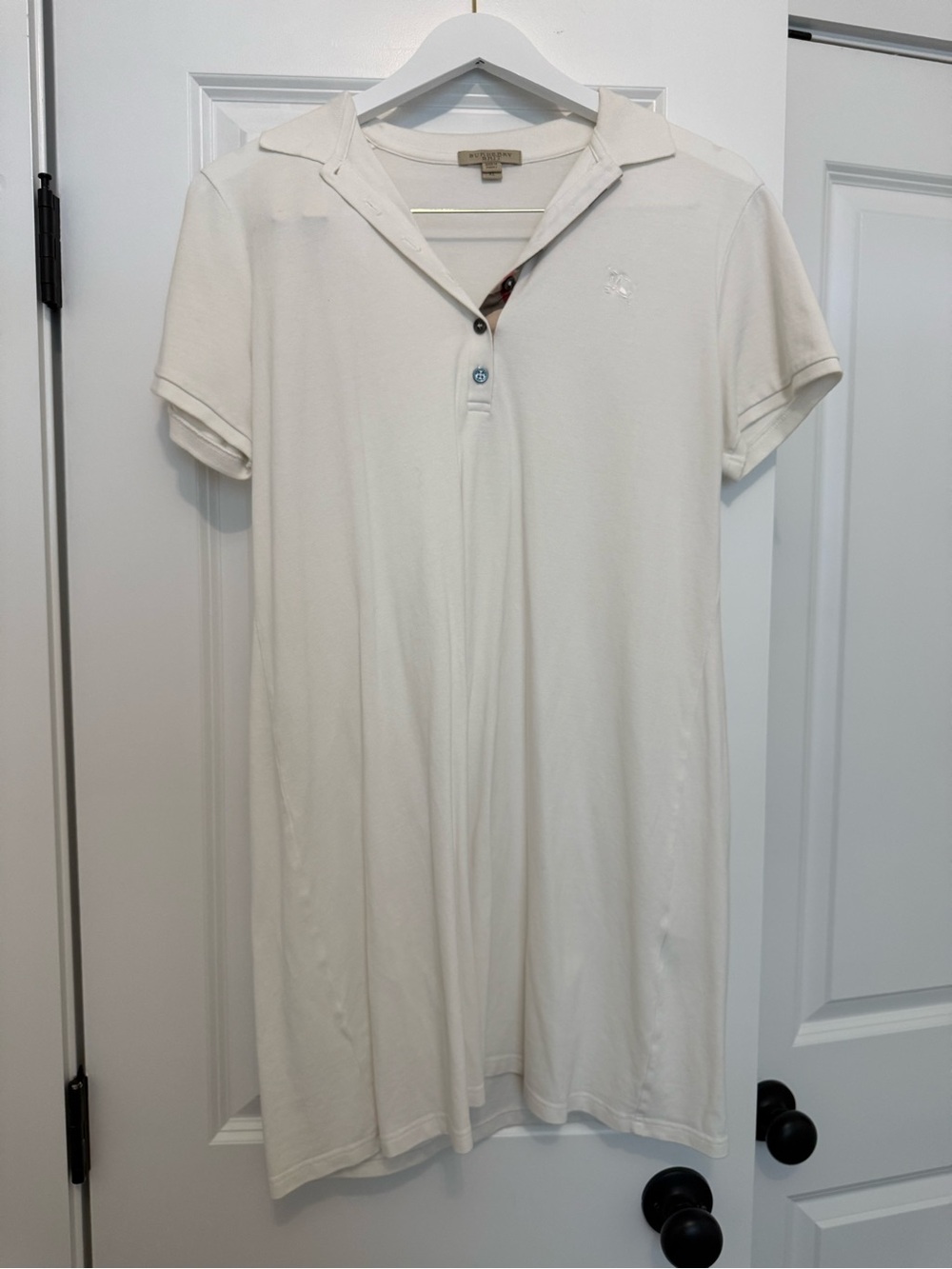 Burberry Cream Polo-Style Mini Dress